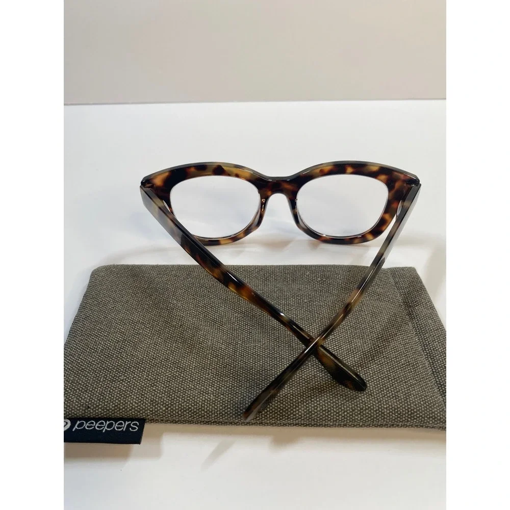 Peepers Reading Glasses Women Tortoise Blue Light Focus Cat Eye PD 62mm